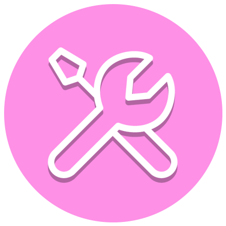 Icon showing a wrench and screwdriver, indicating the word "support". Piktiv is an excellent choice for long tail support of your video game IP's.