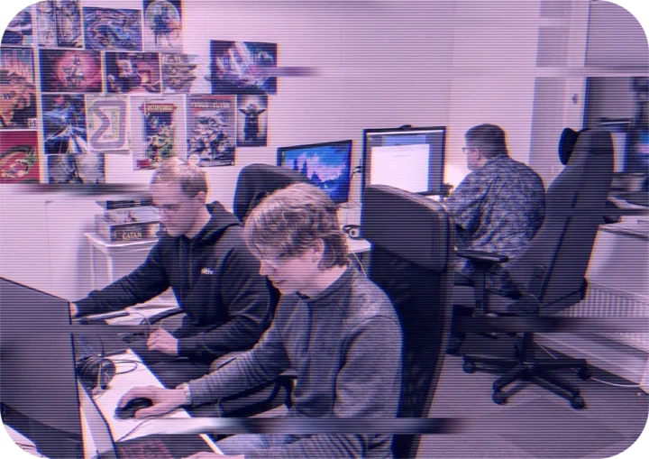 Picture of a video game development team from Piktiv. Piktiv provides expert teams and video game development services. Piktiv are experts at porting and co-development.