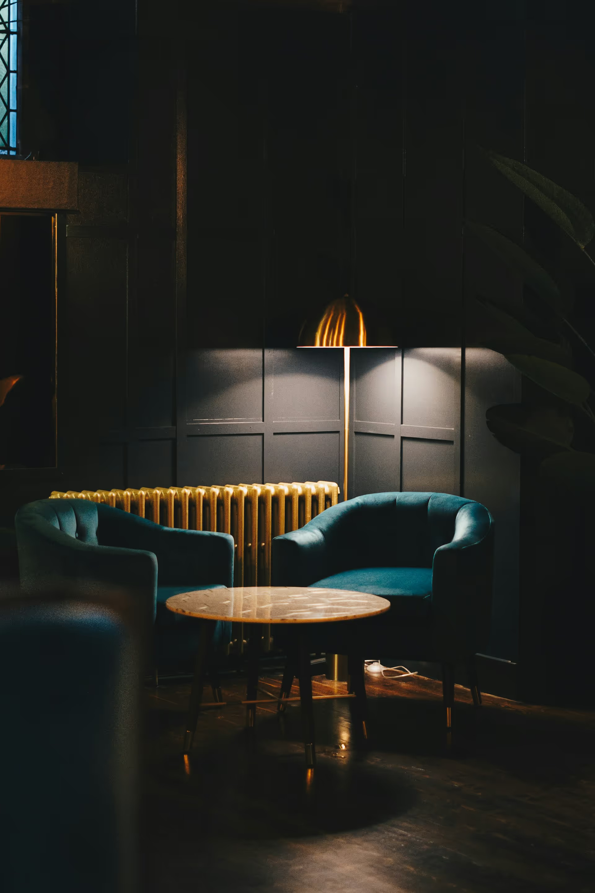 Dark urban restaurant